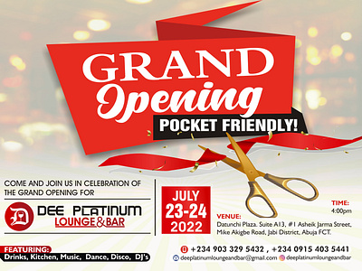 Dee Platinum Grand Opening flyers Design