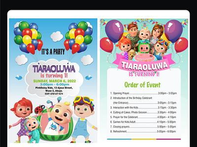 BIRHTDAY PARTY FLYERS AND EVENT PROGRAMME