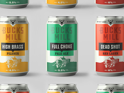 Bucks Mill Brewing Can Design beer beer bottle brew brewery buck can cans detroit lakes illustration lake lakes minneapolis minnesota packaging