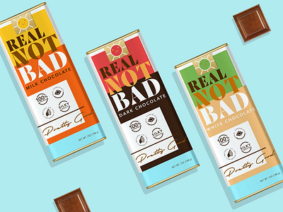 Real Not Bad Chocolate chocolate chocolate bar organic organic food packagedesign