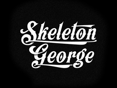 Skeleton George gothic hand lettering script type wordmark