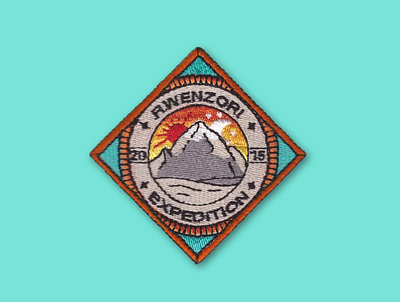 Badge africa backpack badge badges design embroidery hiking icon iconography illustration patches vector