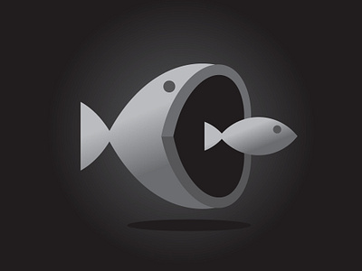 bigger_fish eats fish fish logo logodesign