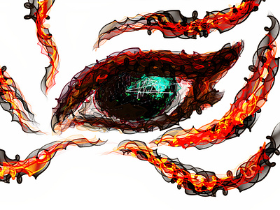 Eye of Flame 2d illustration animation graphic design logo paintstorm