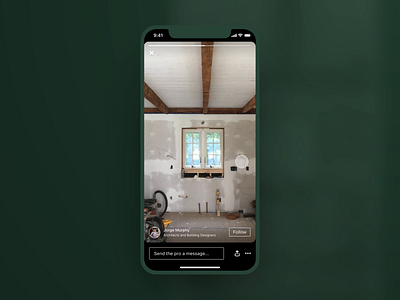 Houzz Stories Transition animation app app design apple application application ui design design app gallery houzz interaction photos social media stories story swipe ui uiux ux design