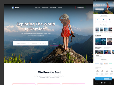 SA Travel agency landing page design landing page sa travel agency landing page ui ux