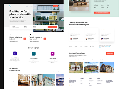 Real estate website business website design designe landing page real estate website ui ux