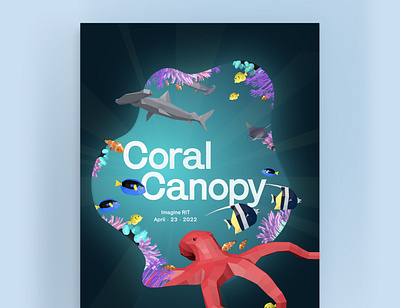 Coral Canopy Poster 3d branding design graphic design illustration logo typography ui ux