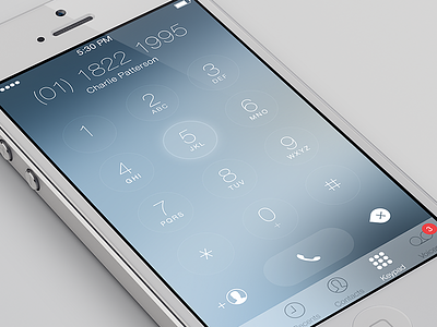 iOS7 Keypad Redesign apple clean dialer flat ios ios7 iphone keypad minimal redesign simple ui