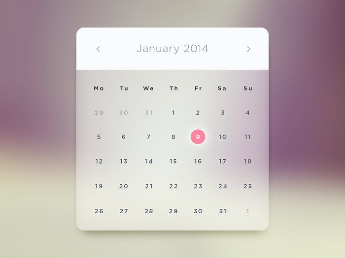 Glass Calendar by Charles Patterson on Dribbble