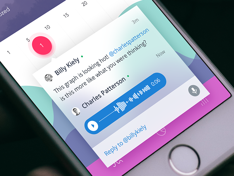 Audio comment. Voice message UI Design.