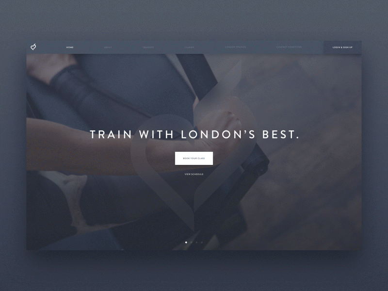 Fitness Site Dark UI animation boutique fitness gym minimal shaddow studio training ui ux workout