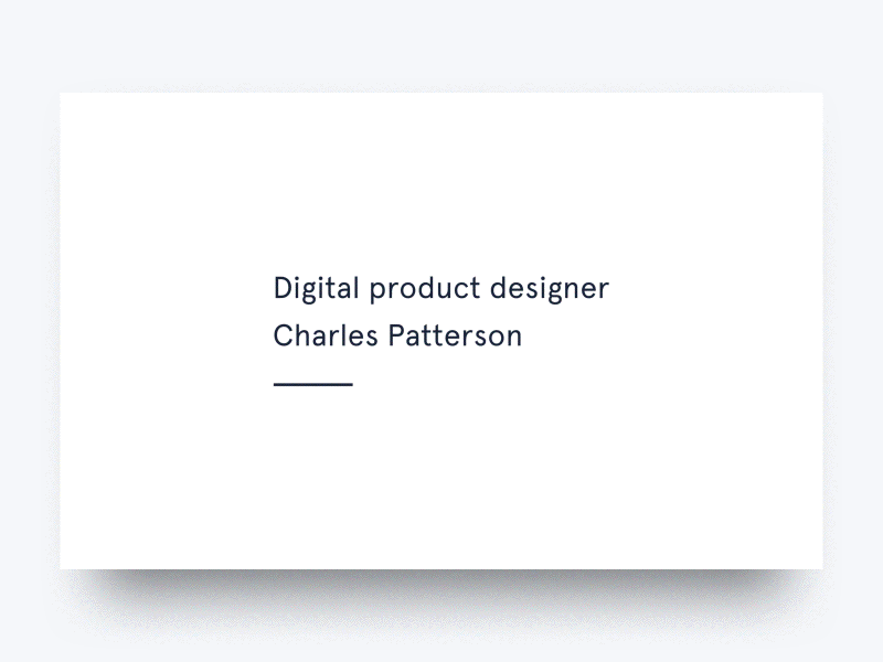 Charles Patterson - Digital product designer