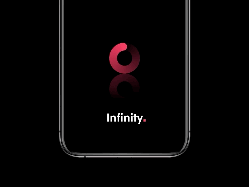 Infinity. animation branding cards clean clothing design invision ios loading mark minimal motion spinner studio ui ux vector web