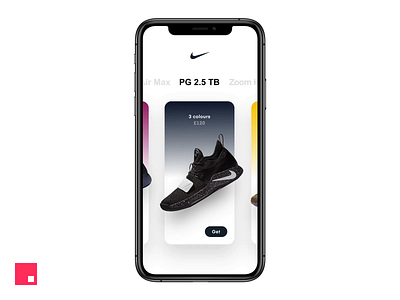 Nike app — natural motion effect animation cards ios minimal natural motion natural swipe studio ui ux