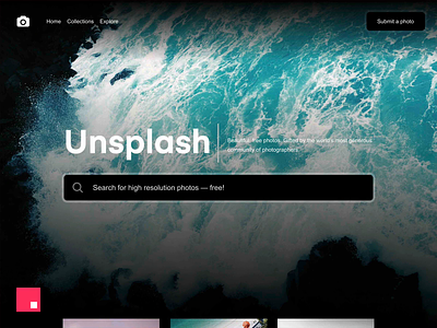InVision Studio — Unsplash concept animation invisionstudio mason grid minimal parallax scroll ui unsplash ux