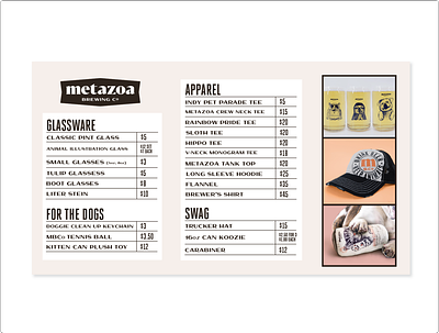 Metazoa Menu Board branding design digital signage menu presentation