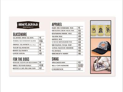 Metazoa Menu Board