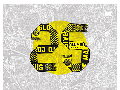 Columbus Crew SC 25th Season 25 black columbus crew crew sc design halftone logo mls ohio savethecrew scarf soccer yellow