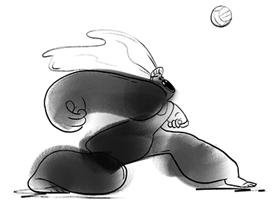 Volleyball character drawing illustration portrait volleyball