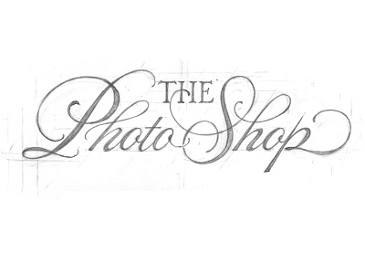 The Photo Shop hand lettering lettering script
