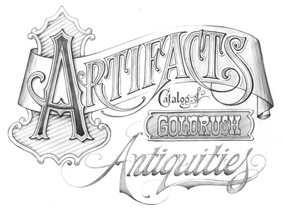 Artifacts Catalog hand lettering lettering
