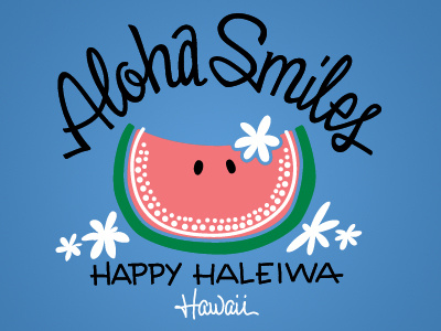 Aloha Watermelon hand lettering illustration lettering script
