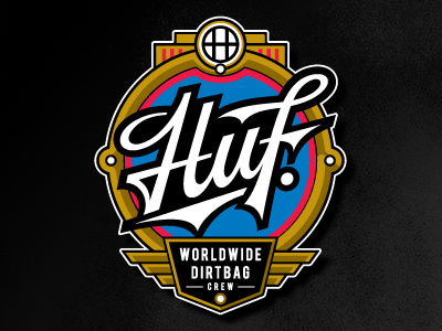 Huf Emblem graphic hand lettering lettering