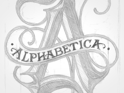 Alphabetica Original Sketch blackletter hand lettering lettering