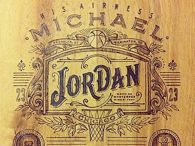 MJ 50th Cigars handlettering lettering michael jordan pyrography