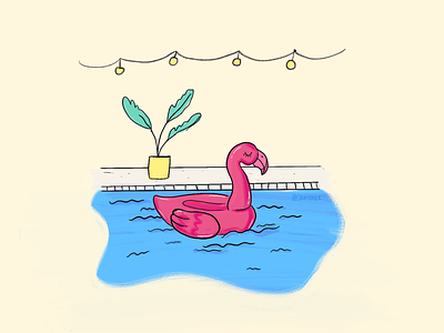 Pool vibes flamingo flamingo float illustration pool float pool vibe poolside summer swimming pool