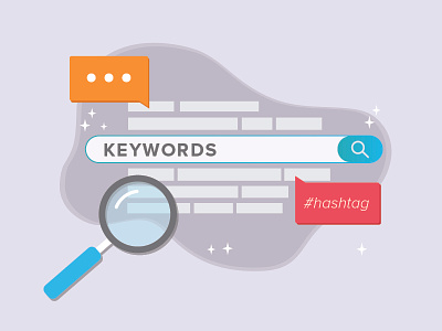 Keyword Search graphic design hashtag illustration keyword keywords research seo visual design