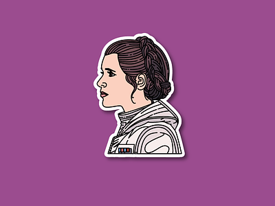 Princess Leia Sticker carrie fisher han solo harrison ford hoth illustration pop culture princes leia star wars sticker