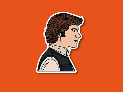 Han Solo Sticker carrie fisher han solo harrison ford hoth illustration pop culture princess leia star wars sticker
