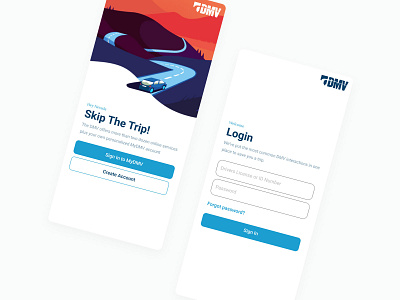 Nevada DMV Login Screen create account dmv login splash screen ui ux
