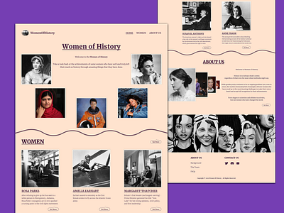 Women Of History design ui uiux ux web design