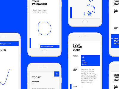 Dream Diary app blue diary dream minimal mockup