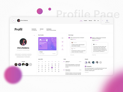 Profile Page design mockup platform student ui unite university ux