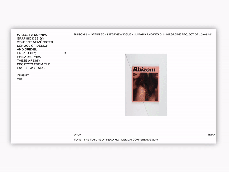 Sophia Brinkgerd - Website brinkgerd concept graphic minimal page portfolio sophia website white