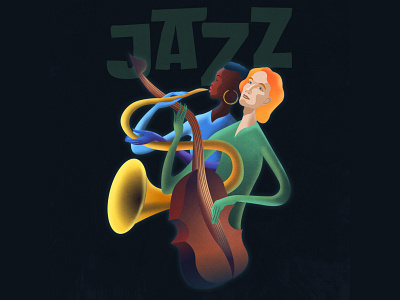Illustation for Jazz Poster character design graphic design illustration jazz festival identity jazz poster portraits vector vector art