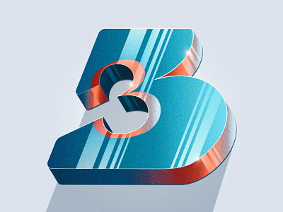 Number 3 36 days of type custom type design graphic design illustration lettering number three design vector art