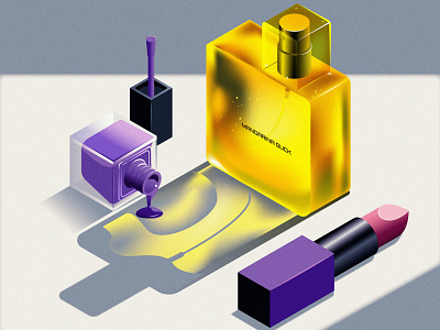 Isometric Still Life With Cosmetics