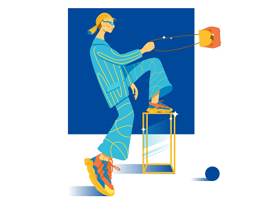 Picton Blue Suit character design editorial fashion illustration graphic design illustration vector art