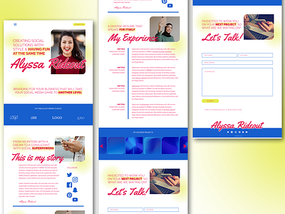 Resume Website Design w/Primary Colors design graphic design