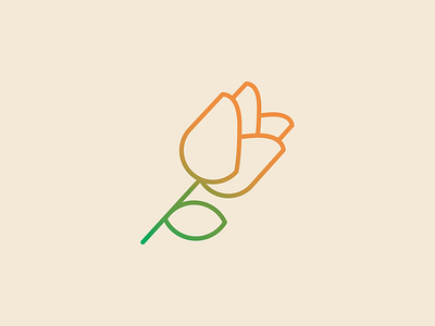 Orange rose with gradient design graphic design logo