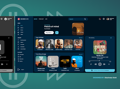 Record player graphic design ui