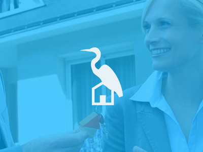 Heron house logo bird heron house logo realty