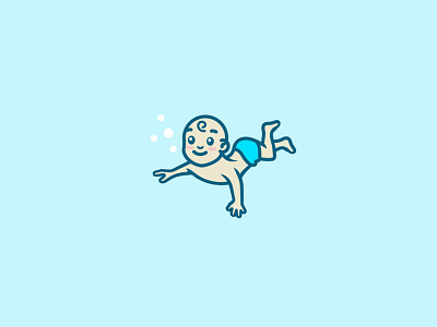 Little swimmer baby beach icon little logo ocean pool swimmer swimming water