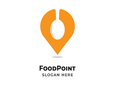Food Point Logo branding food graphic design location logo minimalist point