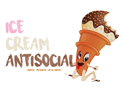 Ice Cream Antisocial character illustrator